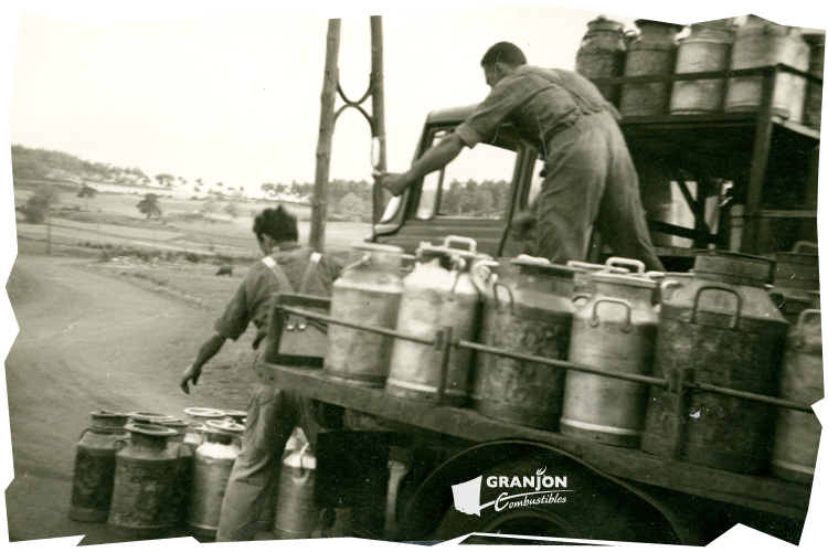 Collecte de lait dans la Loire